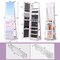 Purple Freestanding Jewelry Armoire with Full Length Mirror and LED Lights 360° Swivel Base